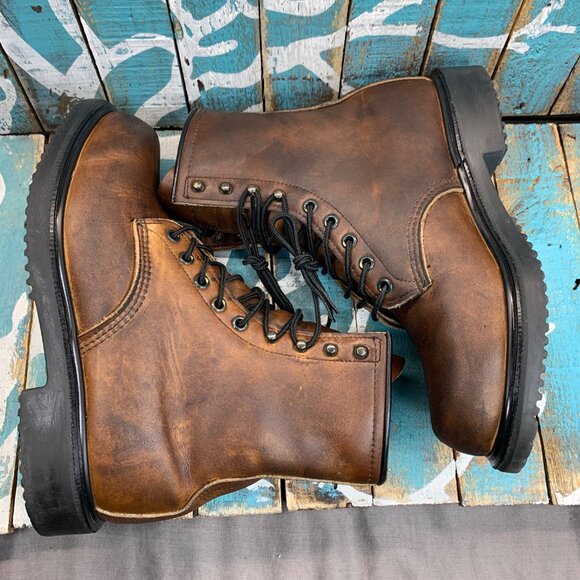 Vintage Red Wing Lace up 23013 Soft Toe Worn Boot Mens 7.5(3E) Made in USA - Picture 8 of 11